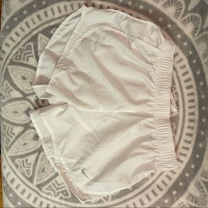 white nike athletic shorts